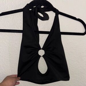 Black Halter Neck Top